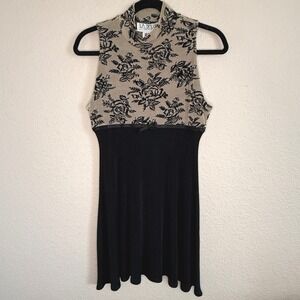 VTG La Belle Womens Medium Dress Babydoll Velvet Burnout Whimsigoth Dainty